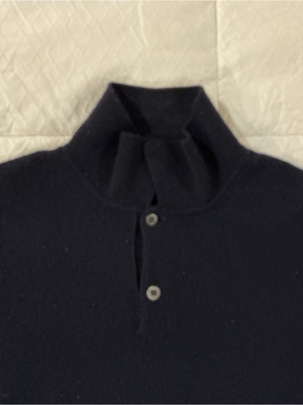 Men’s navy blue cashmere polo pullover sweater